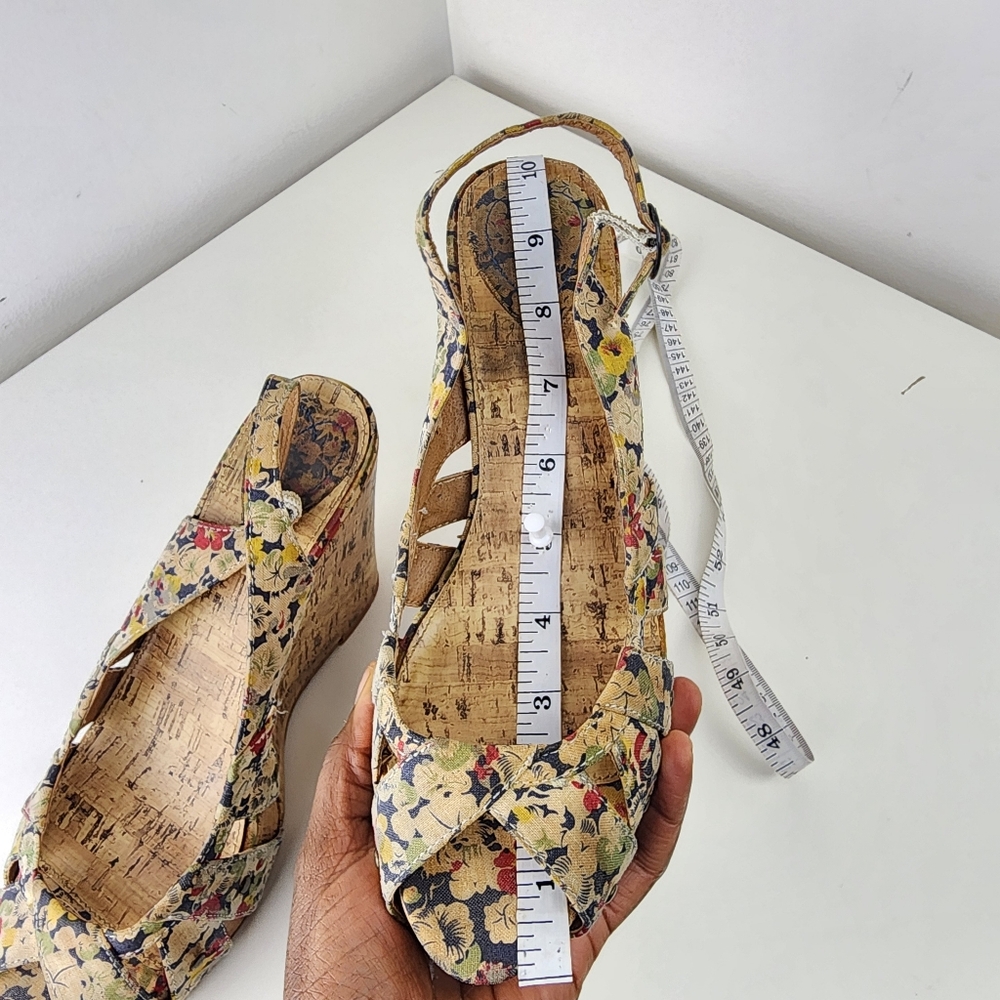 Floral Cork Women floral wedge sandals size 9 - Picture 10 of 12